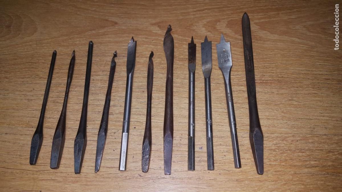 Antig&uuml;edades: LOTE DE 11 BROCAS DE CARPINTERO - Foto 1