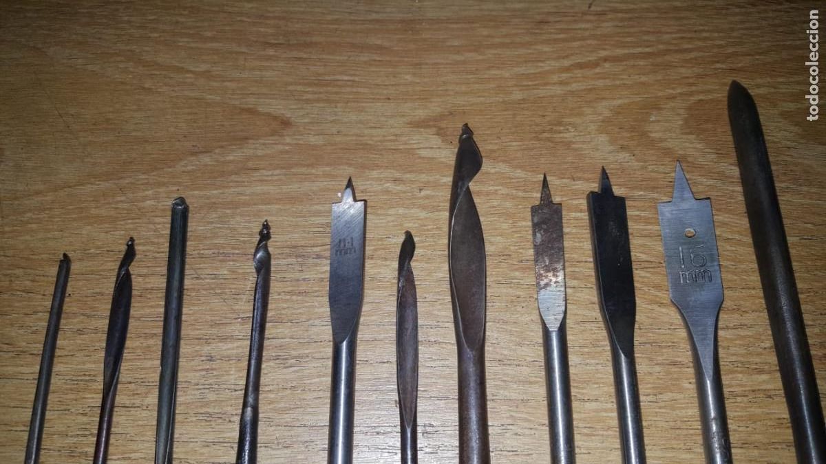 Antig&uuml;edades: LOTE DE 11 BROCAS DE CARPINTERO - Foto 3