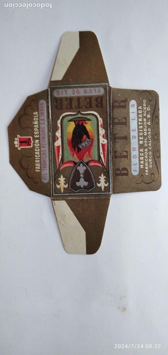 Antig&uuml;edades: FUNDA HOJA DE AFEITAR ANTIGUA,BETER FLOR DE LIS. - Foto 1