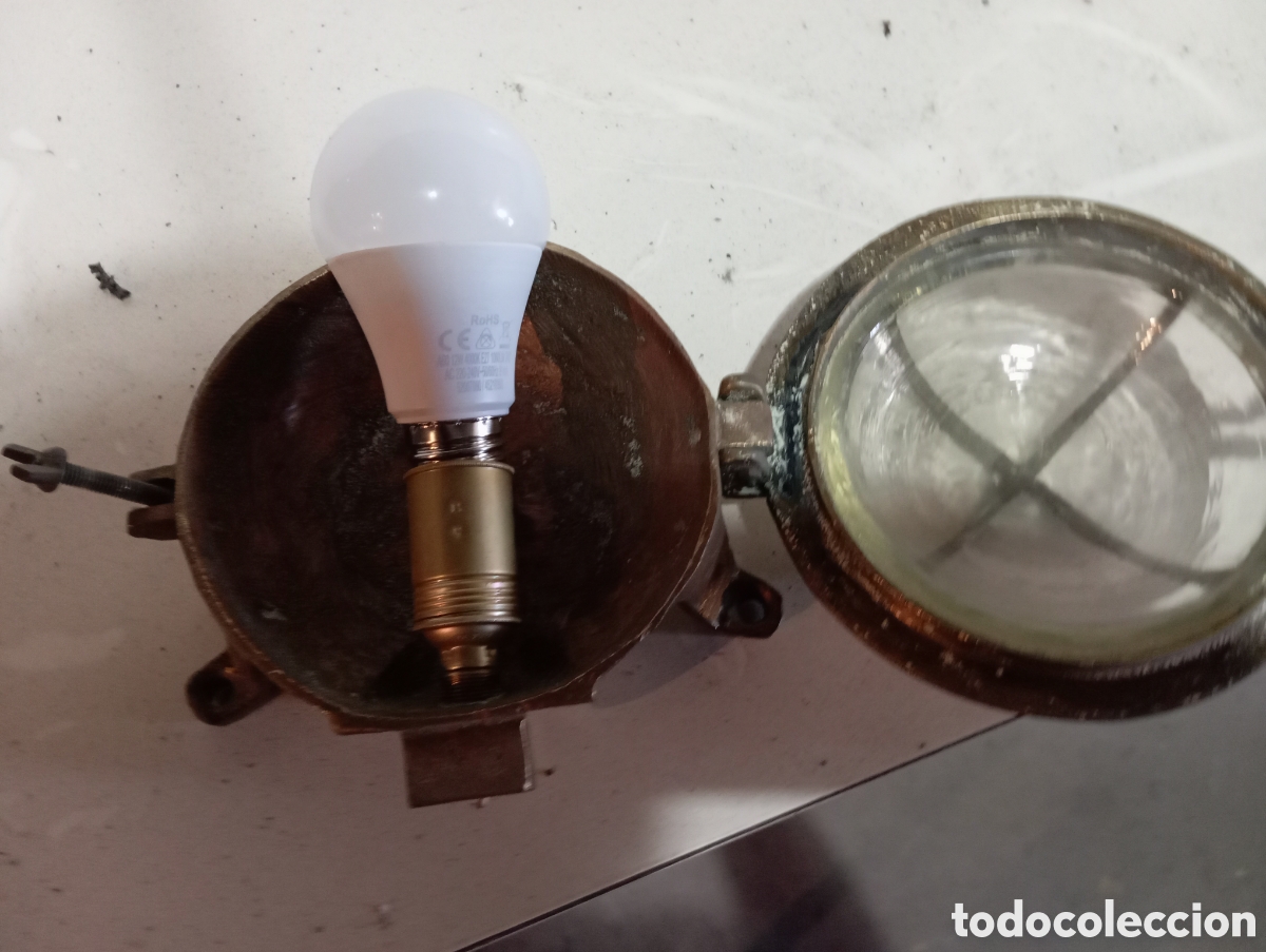 Antig&uuml;edades: Antiguo farol n&aacute;utico 15,5 cm - Foto 7