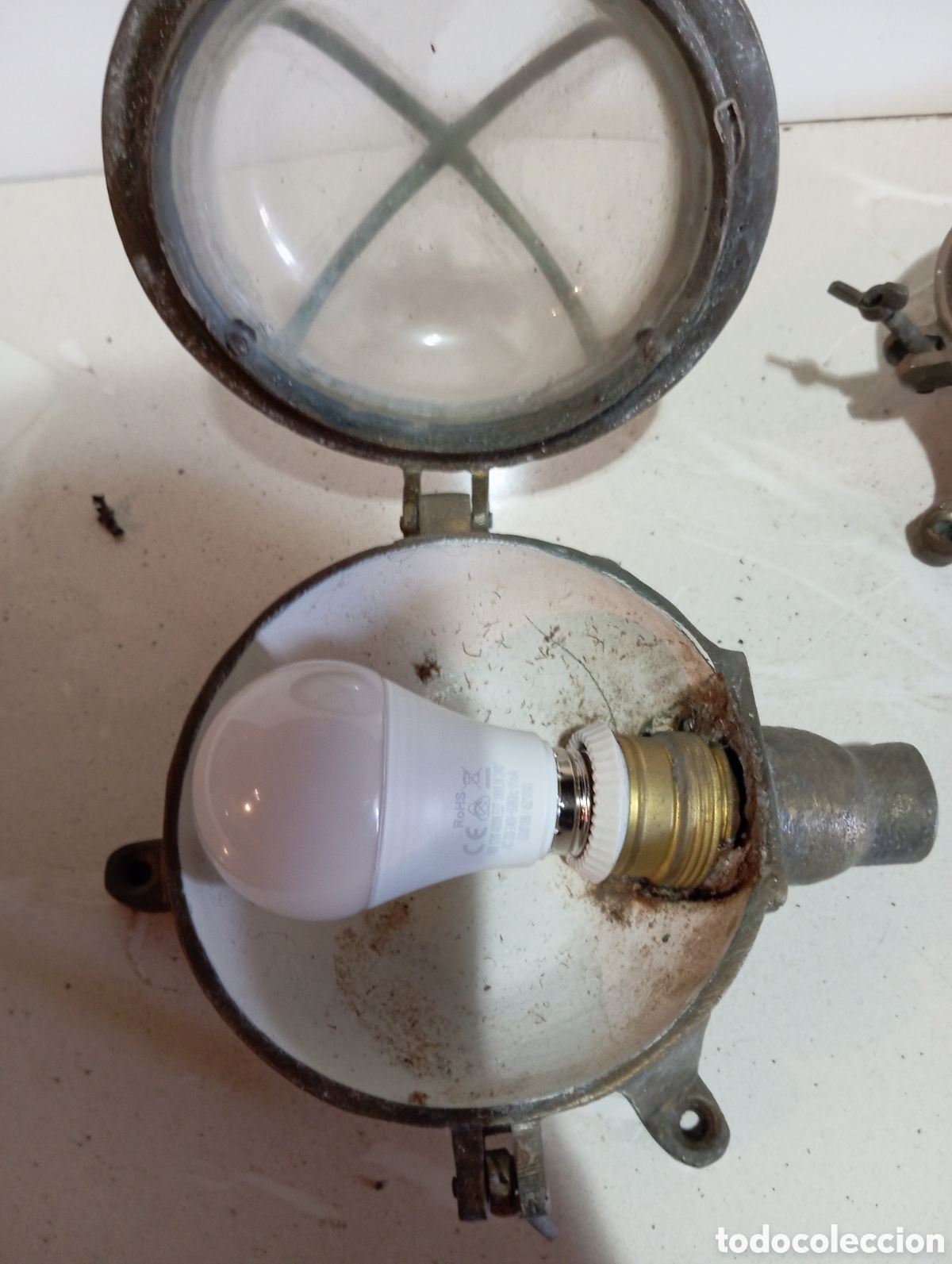 Antig&uuml;edades: Antiguo farol n&aacute;utico 15,5 cm - Foto 8