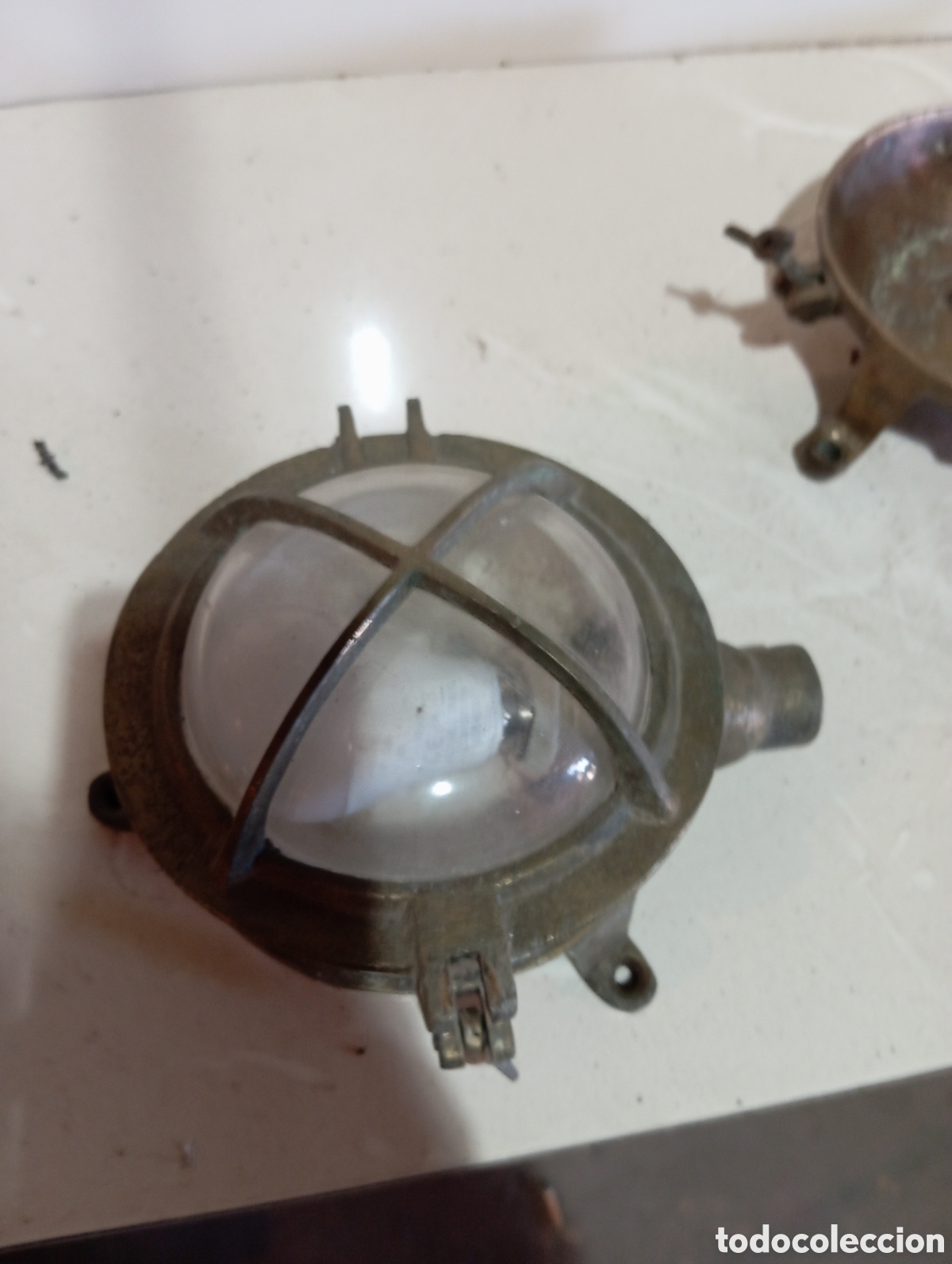Antig&uuml;edades: Antiguo farol n&aacute;utico 15,5 cm - Foto 9