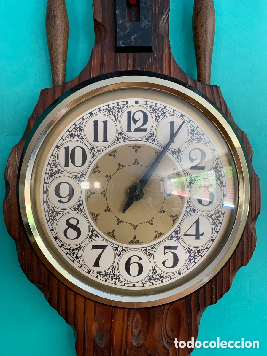 Antiquit&eacute;s: ESTACION METEOROLOGICA SOBRE MADERA 73x18 cm