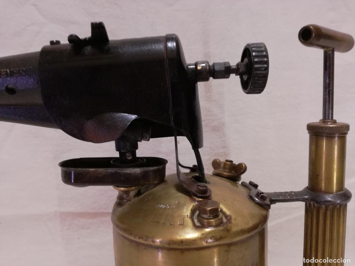 Antig&uuml;edades: ANTIGUO SOPLETE MAX SIEVERT TYPE 257 SWEDEN - CONVERTIDO EN LAMPARA FUNCIONAL - Foto 5