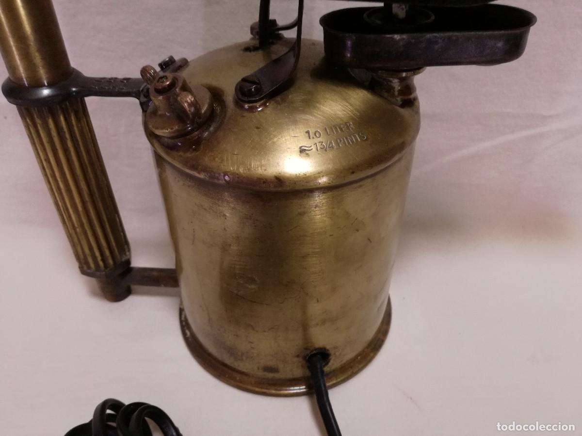 Antig&uuml;edades: ANTIGUO SOPLETE MAX SIEVERT TYPE 257 SWEDEN - CONVERTIDO EN LAMPARA FUNCIONAL - Foto 13