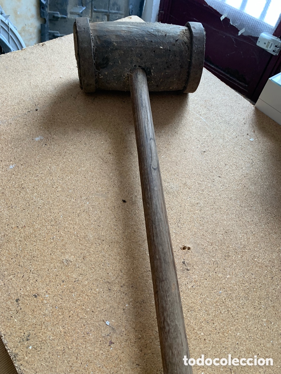 Antig&uuml;edades: 01_ gran maza de madera - Foto 2