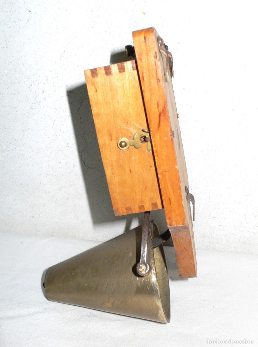 Antig&uuml;edades: ANTIGUO TIMBRE CAMPANA CON CAJA DE MADERA - Foto 3