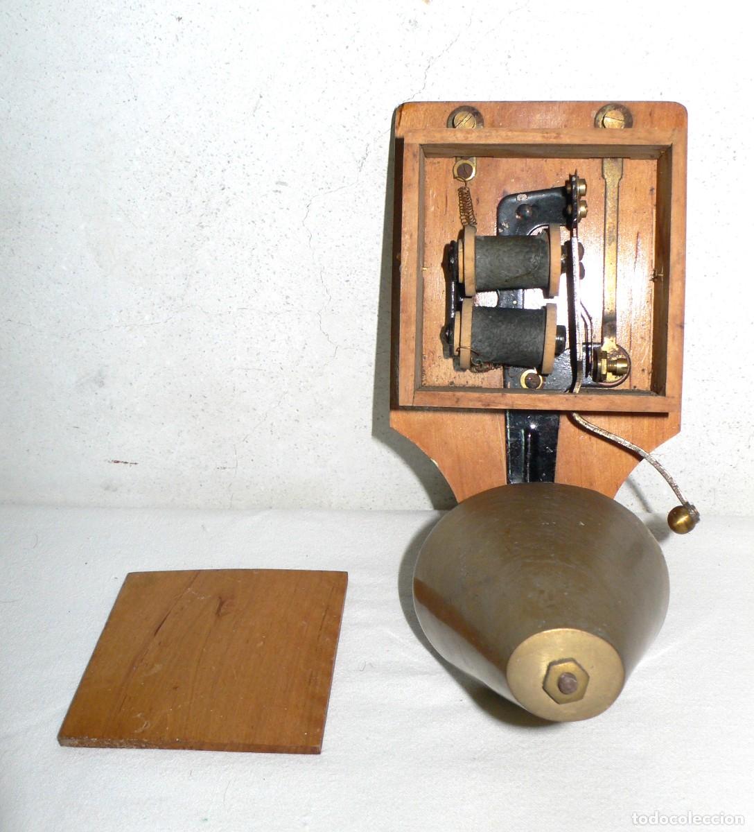 Antig&uuml;edades: ANTIGUO TIMBRE CAMPANA CON CAJA DE MADERA - Foto 4
