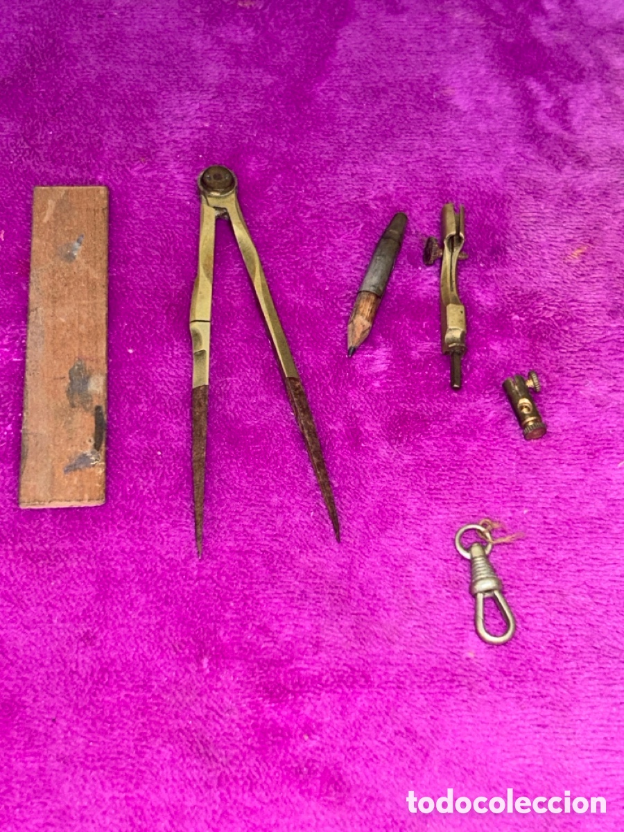 Antig&uuml;edades: ANTIGUO COMP&Aacute;S EN CAJA DE MADERA - Foto 2