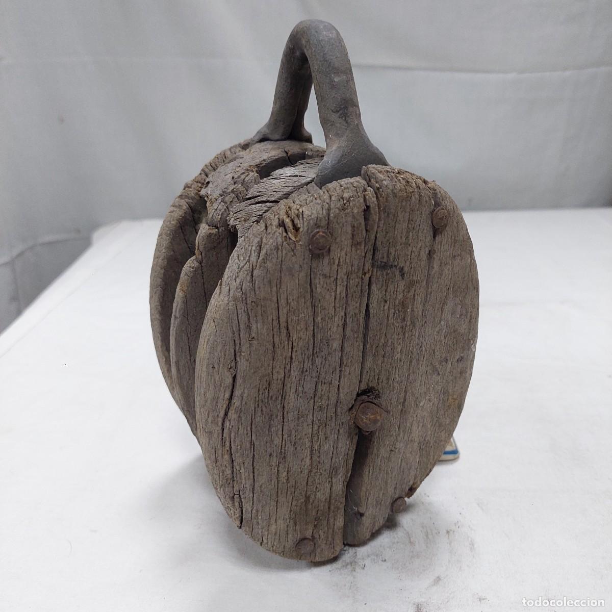 Antig&uuml;edades: Antigua polea de madera - Foto 3