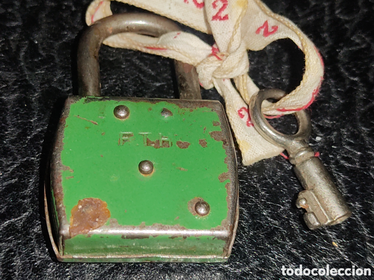Antig&uuml;edades: Candado antiguo de hierro FTH - Foto 4
