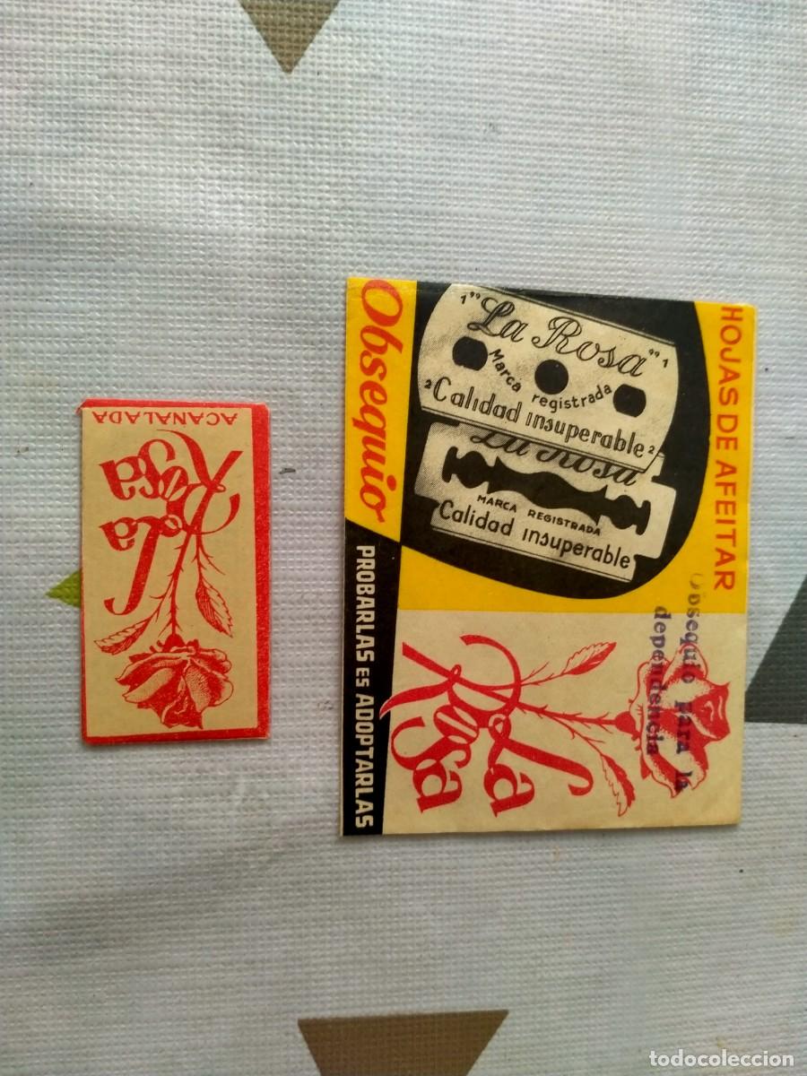 Antig&uuml;edades: hoja de afeitar y sobre publcitario-la rosa - Foto 1