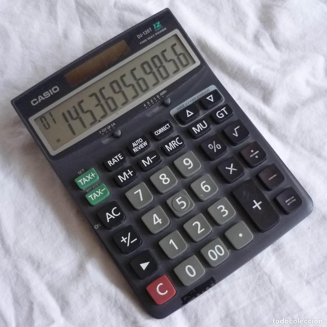 Antig&uuml;edades: Calculadora solar Casio DJ-120T funcionando - Foto 1