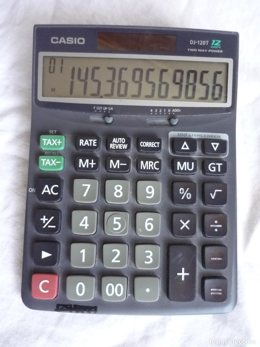 Antig&uuml;edades: Calculadora solar Casio DJ-120T funcionando - Foto 2