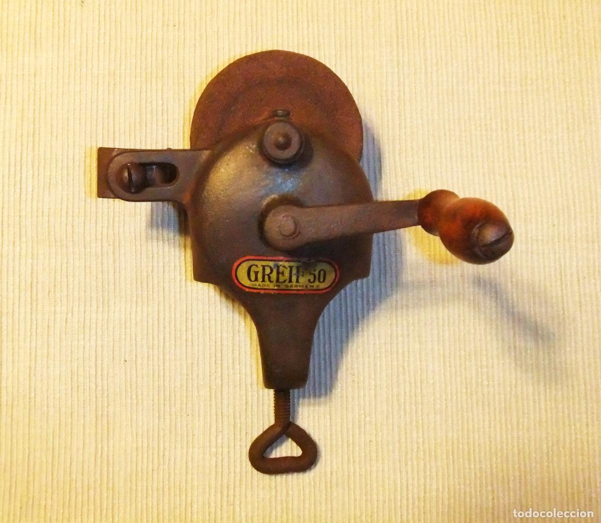 Antig&uuml;edades: ANTIGUO ESMERIL, AMOLADORA MANUAL DE MESA GERMANY - Foto 1
