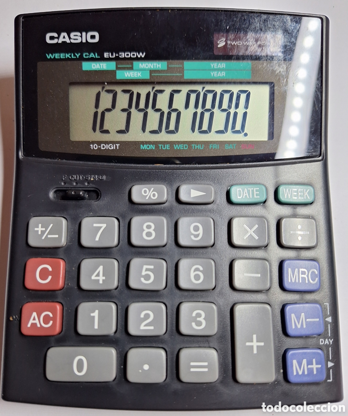 Antig&uuml;edades: CASIO EU-300W-w CALCULADORA SOLAR WEEKLY CAL - Foto 2