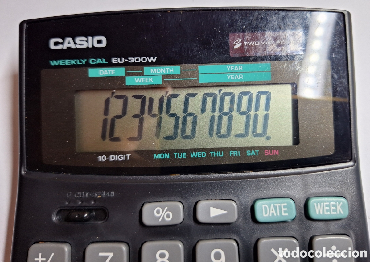 Antig&uuml;edades: CASIO EU-300W-w CALCULADORA SOLAR WEEKLY CAL - Foto 3