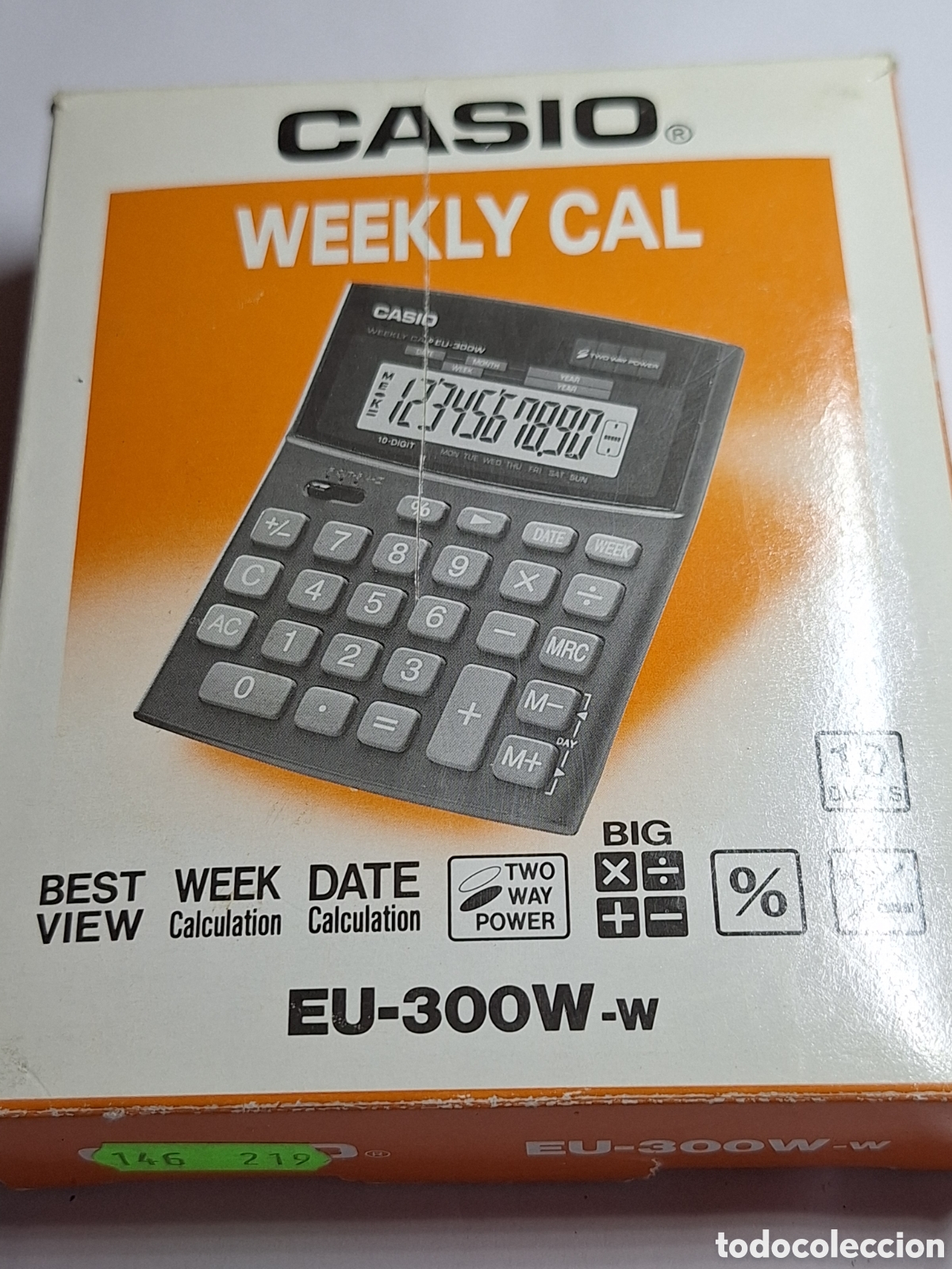 Antig&uuml;edades: CASIO EU-300W-w CALCULADORA SOLAR WEEKLY CAL - Foto 1
