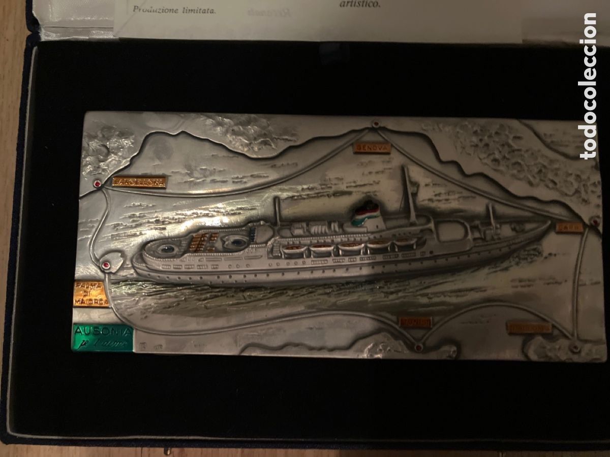 Antig&uuml;edades: Placa del barco Ausonia,de Coleccion - Foto 3