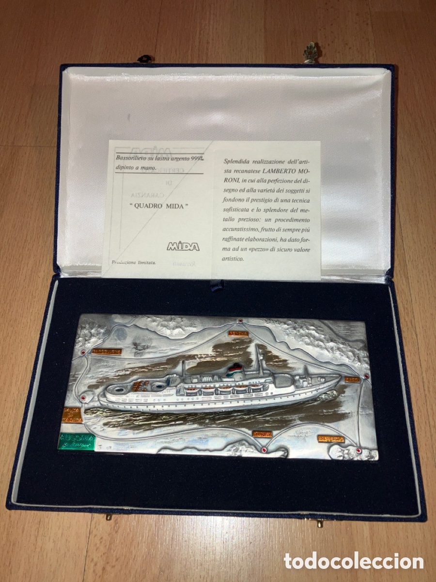 Antig&uuml;edades: Placa del barco Ausonia,de Coleccion - Foto 1