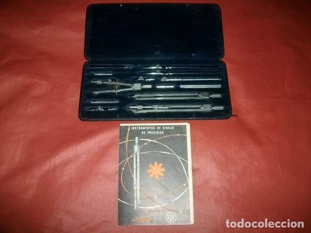 Antig&uuml;edades: ESTUCHE DE COMP&Aacute;S COMPASES LASTER PRECISI&Oacute;N 13 PIEZAS MODELO 710 - Foto 1