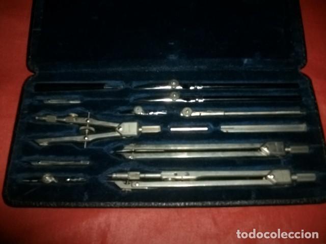 Antig&uuml;edades: ESTUCHE DE COMP&Aacute;S COMPASES LASTER PRECISI&Oacute;N 13 PIEZAS MODELO 710 - Foto 2