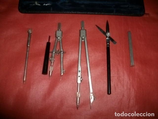 Antig&uuml;edades: ESTUCHE DE COMP&Aacute;S COMPASES LASTER PRECISI&Oacute;N 13 PIEZAS MODELO 710 - Foto 5
