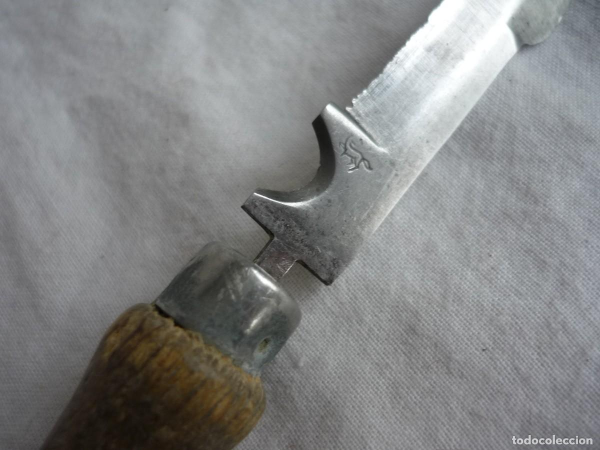 Antig&uuml;edades: Antiguo bistur&iacute; en acero con mango de madera - Foto 4