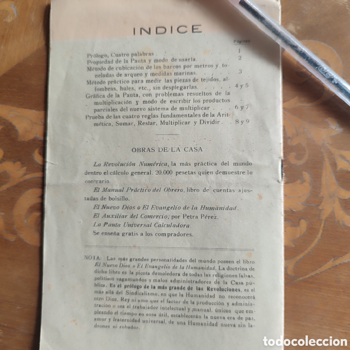Antig&uuml;edades: Librito Pauta Universal Calculadora 1919 RMT - Foto 5
