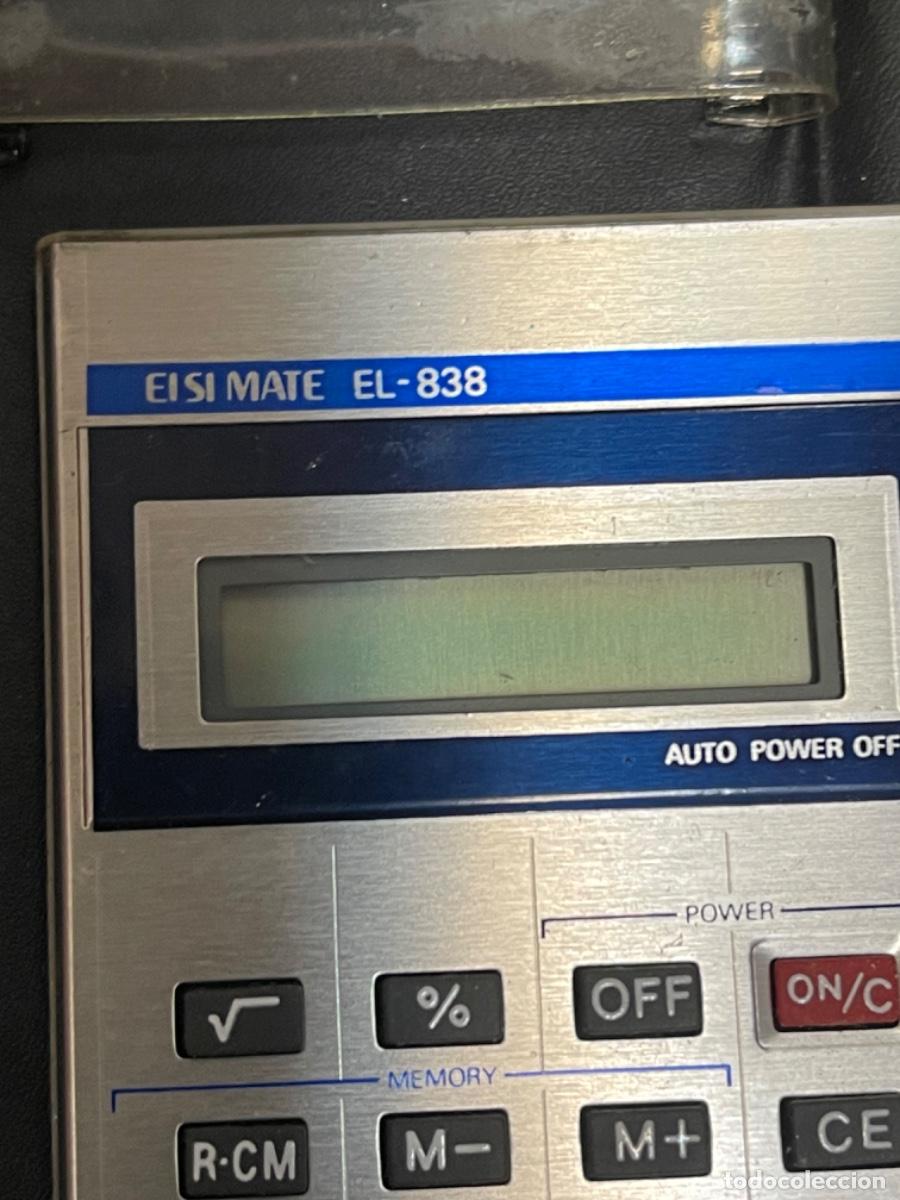 Antig&uuml;edades: MINI CALCULADORA MARCA SHARP MODELO ELSI MATE EL-838 CON FUNDA - Foto 3