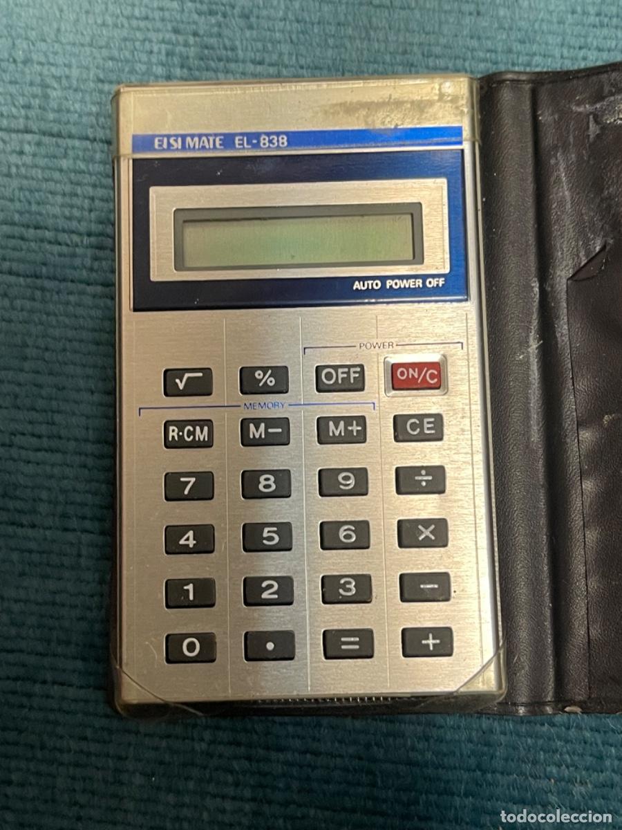 Antig&uuml;edades: MINI CALCULADORA MARCA SHARP MODELO ELSI MATE EL-838 CON FUNDA - Foto 9