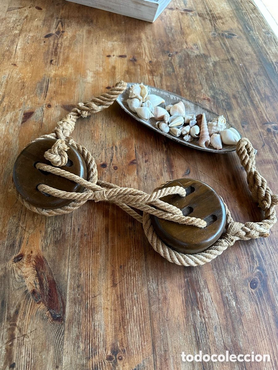 Antig&uuml;edades: Conjunto de poleas na&uacute;ticas velero cl&aacute;sico. - Foto 6