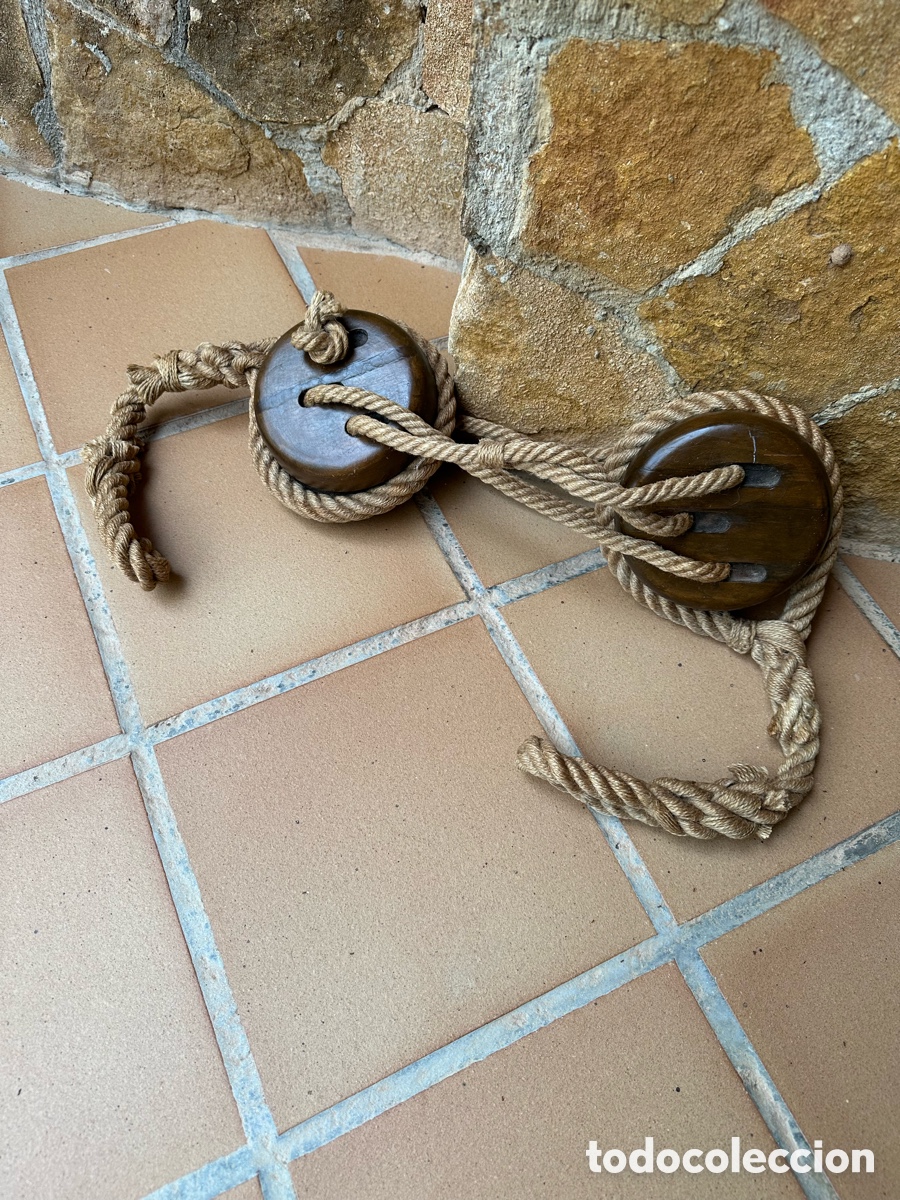 Antig&uuml;edades: Conjunto de poleas na&uacute;ticas velero cl&aacute;sico. - Foto 7