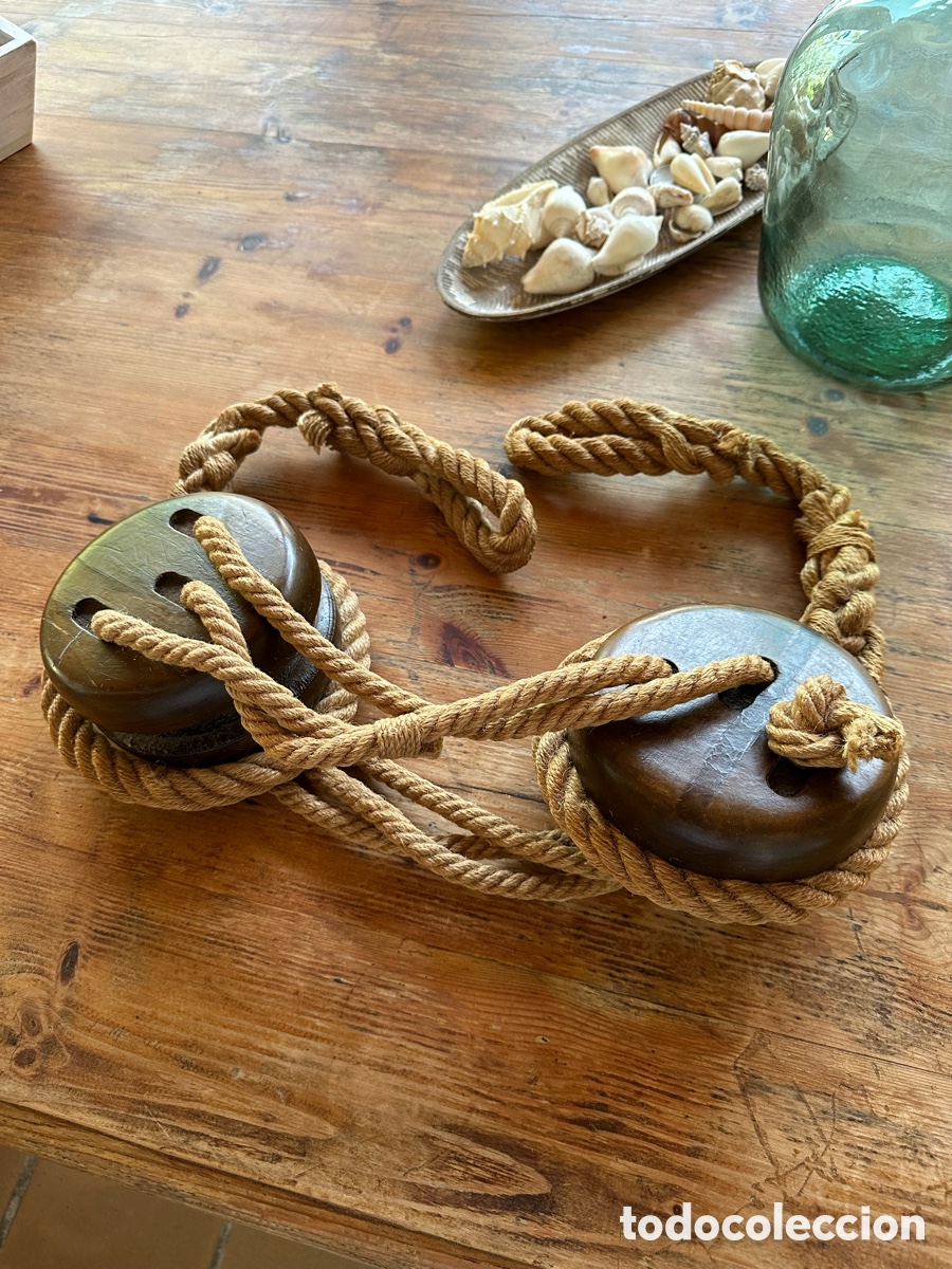 Antig&uuml;edades: Conjunto de poleas na&uacute;ticas velero cl&aacute;sico. - Foto 11