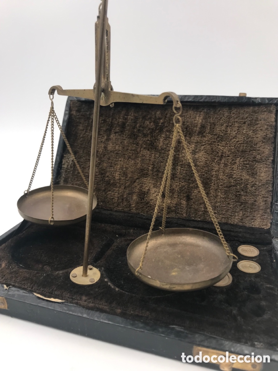 Antig&uuml;edades: Balanza antigua de precisi&oacute;n para joyer&iacute;a. - Foto 5