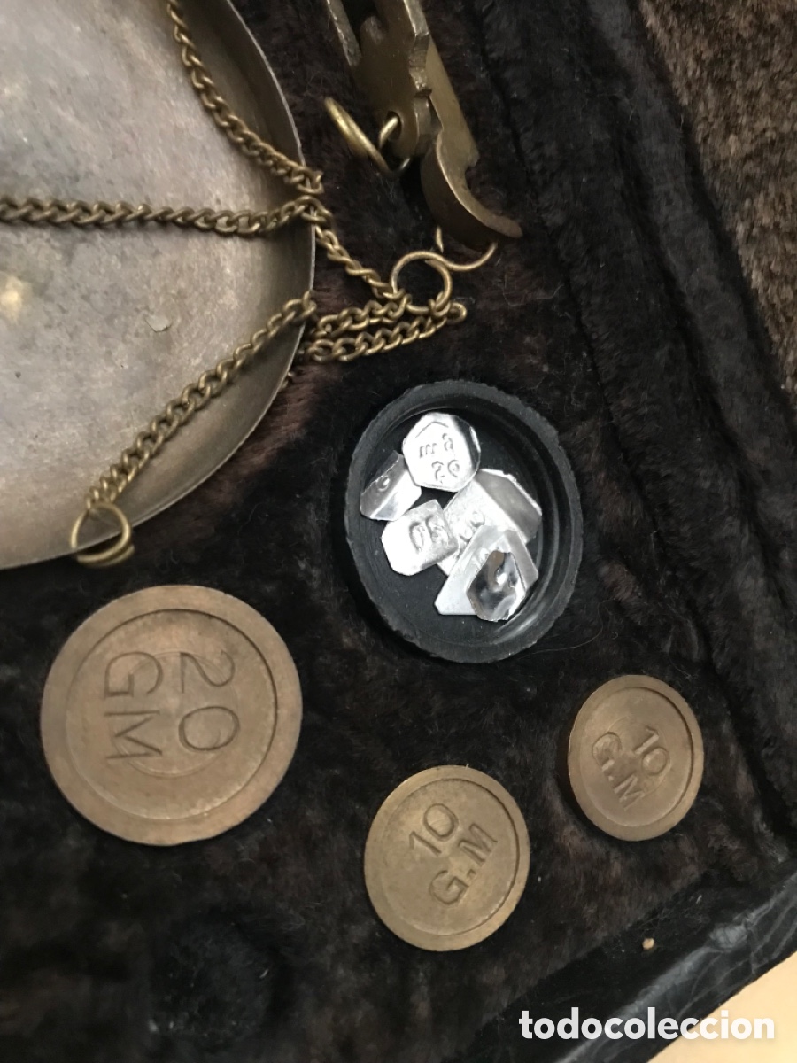 Antig&uuml;edades: Balanza antigua de precisi&oacute;n para joyer&iacute;a. - Foto 10