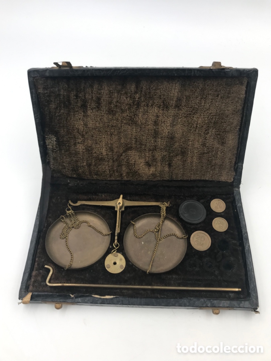 Antig&uuml;edades: Balanza antigua de precisi&oacute;n para joyer&iacute;a. - Foto 13