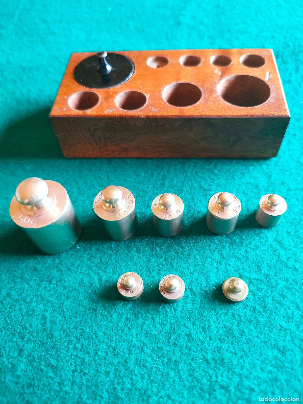 Antig&uuml;edades: JUEGO DE PESAS ANTIGUO PARA BALANZA DE PRECISION - Foto 3