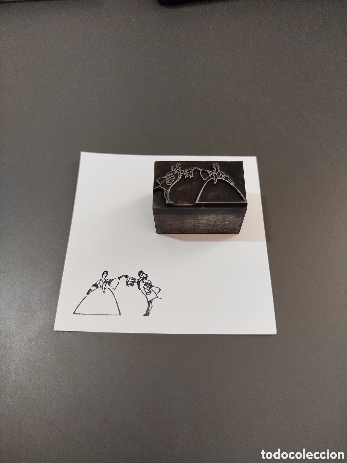 Antig&uuml;edades: Dibujos de Tipograf&iacute;a.- Pareja bailando. - Foto 1