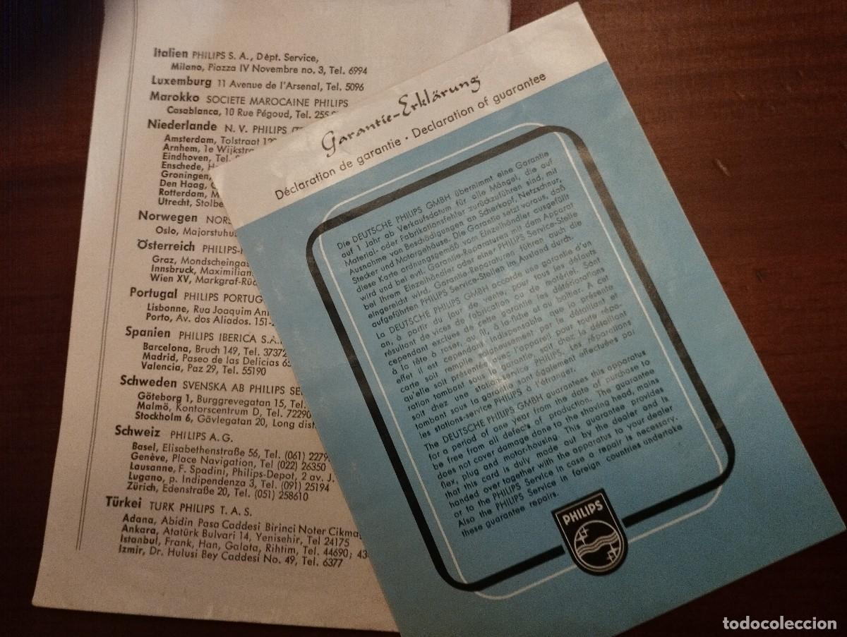 Antig&uuml;edades: PHILISHAVE 800 INSTRUCCIONES Y GARANTIA. - Foto 3