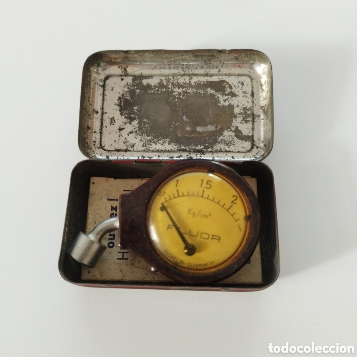 Antig&uuml;edades: MANOMETRO - MEDIDOR PRESION / FLUOR / CAJA LATA