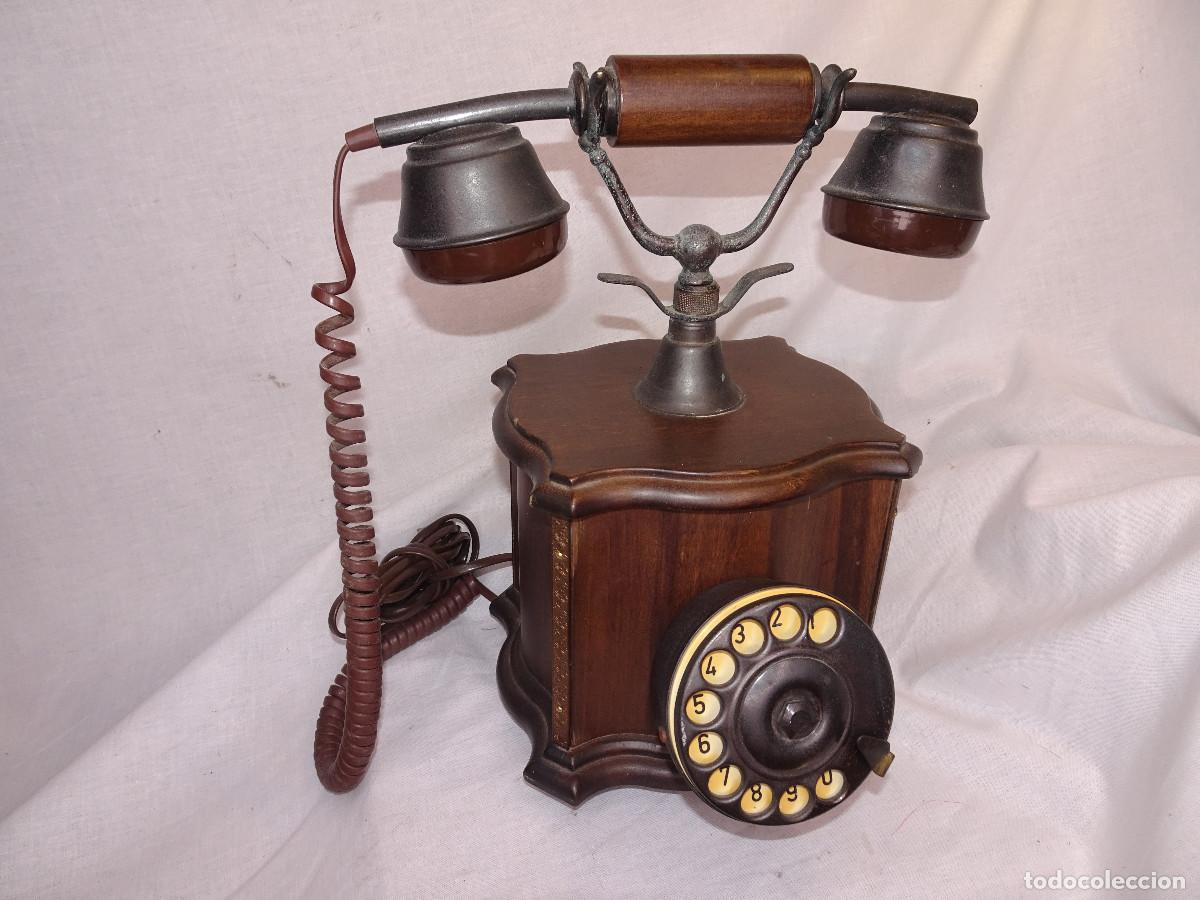 Tel&eacute;fonos: Telefono de madera,sobremesa. - Foto 1