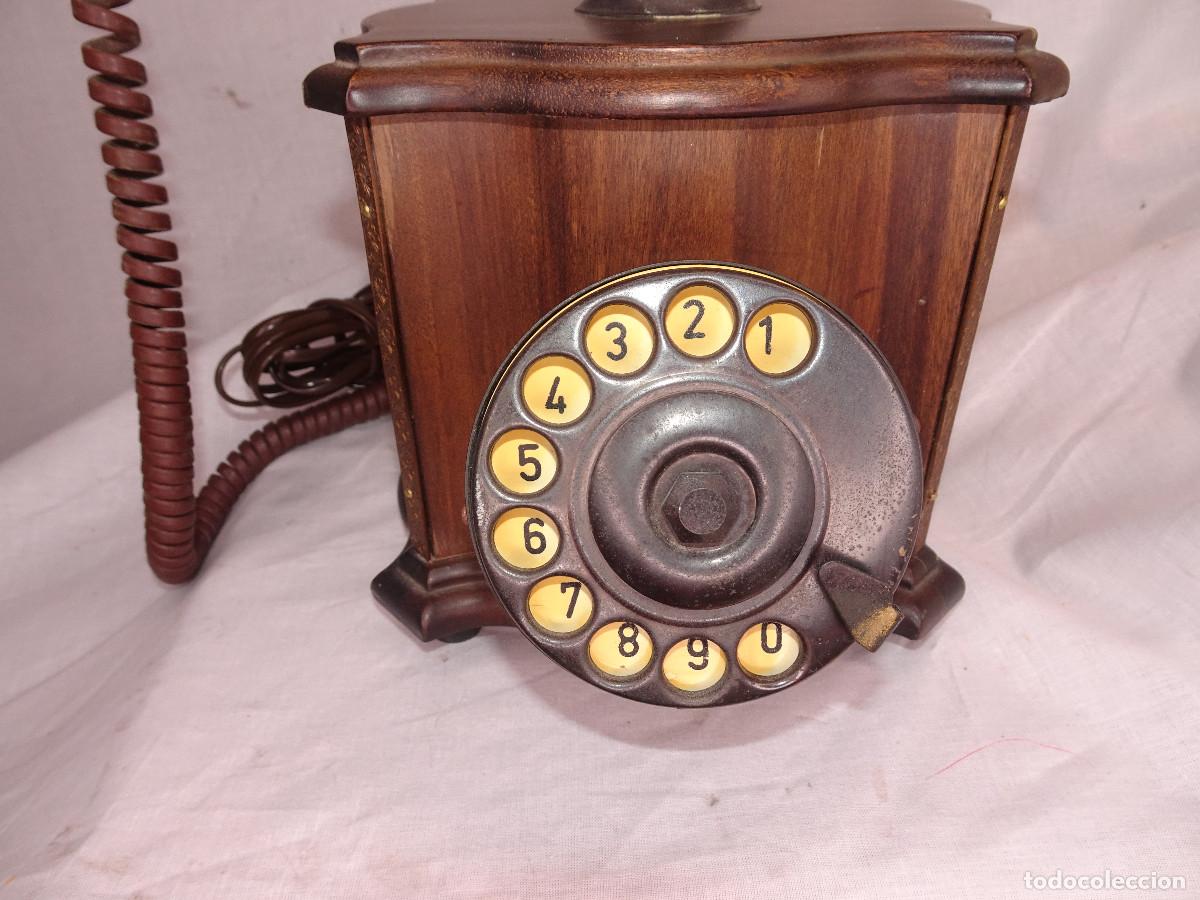 Tel&eacute;fonos: Telefono de madera,sobremesa. - Foto 2