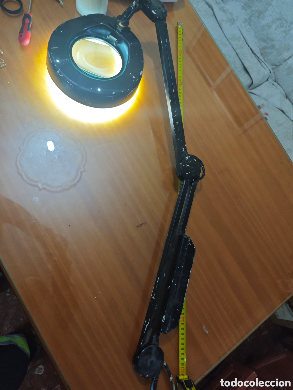 Antig&uuml;edades: Antiguo Flexo Fluorescente con Lupa. - Foto 1