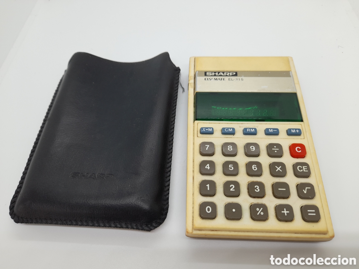 Antig&uuml;edades: ANTIGUA CALCULADORA SHARP EL-215. CON FUNDA Y FUNCIONANDO - Foto 1