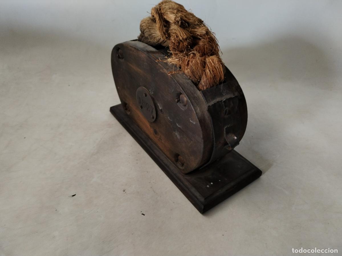 Antig&uuml;edades: polea de barco vintage sobremesa 1827 - Foto 4