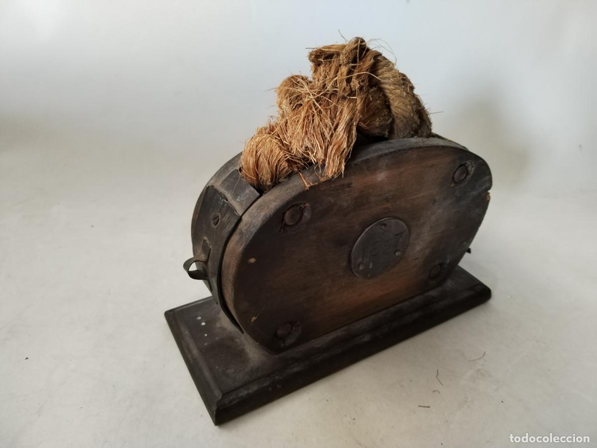 Antig&uuml;edades: polea de barco vintage sobremesa 1827 - Foto 6