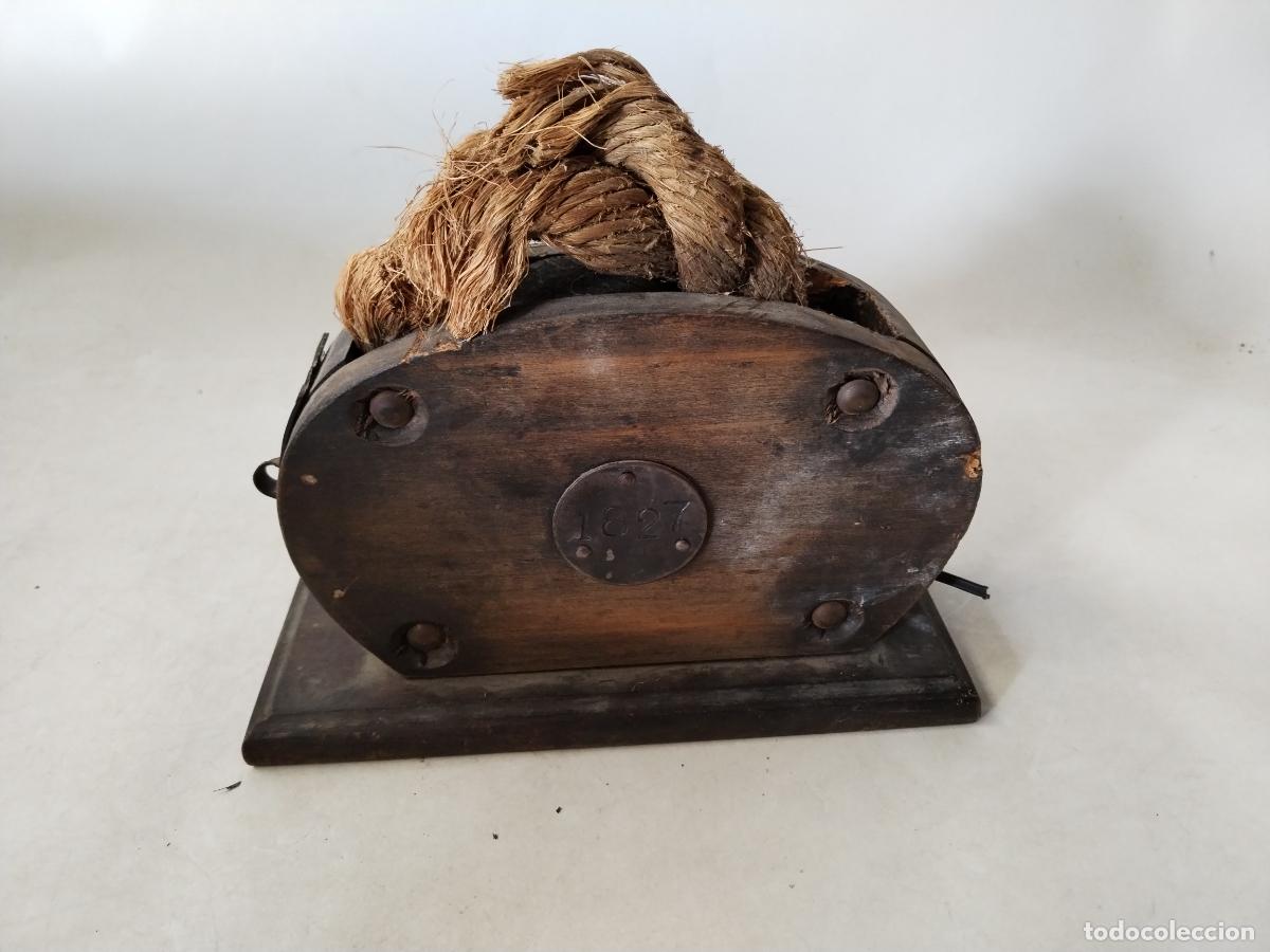 Antig&uuml;edades: polea de barco vintage sobremesa 1827 - Foto 1