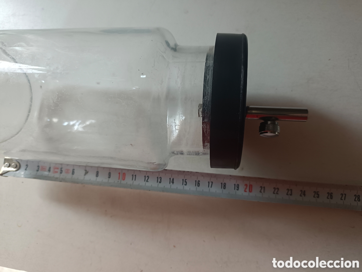 Antig&uuml;edades: Bote medico de cristal con valvula - Foto 3