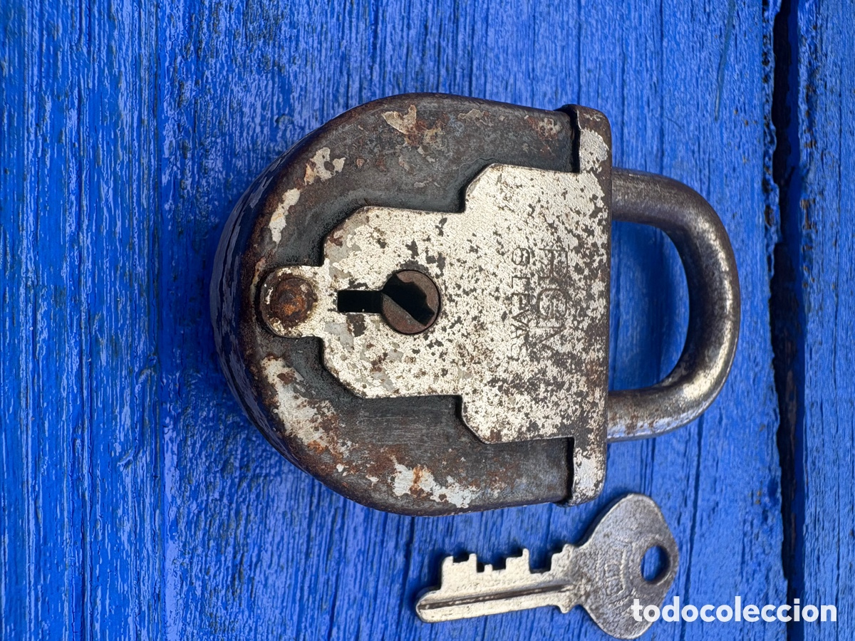 Antig&uuml;edades: ANTIGUO CANDADO CON LLAVE - Foto 5